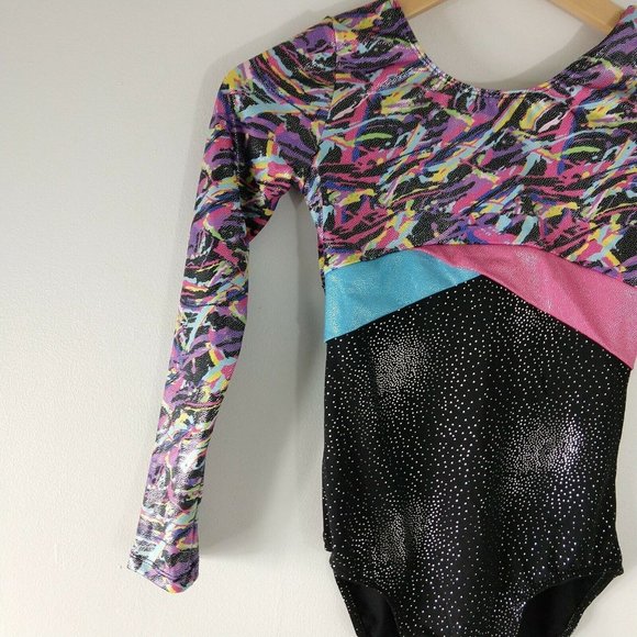 Gymnastics Dance One Piece 14a Size Sparkle Multicolor - Picture 3 of 7